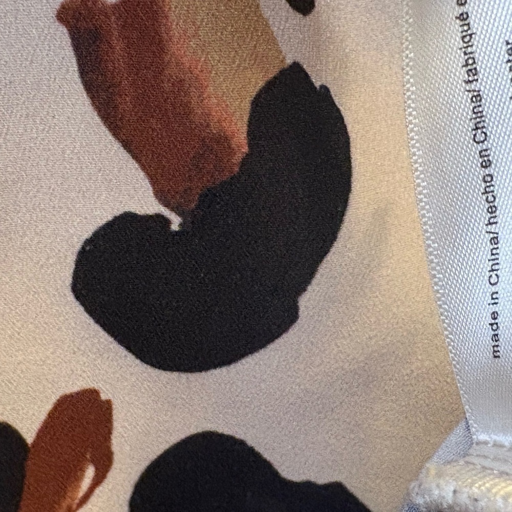 Eloquii Black and Brown Blouse with Mandarin Collar and Buttoned Style - Picture 6 of 6